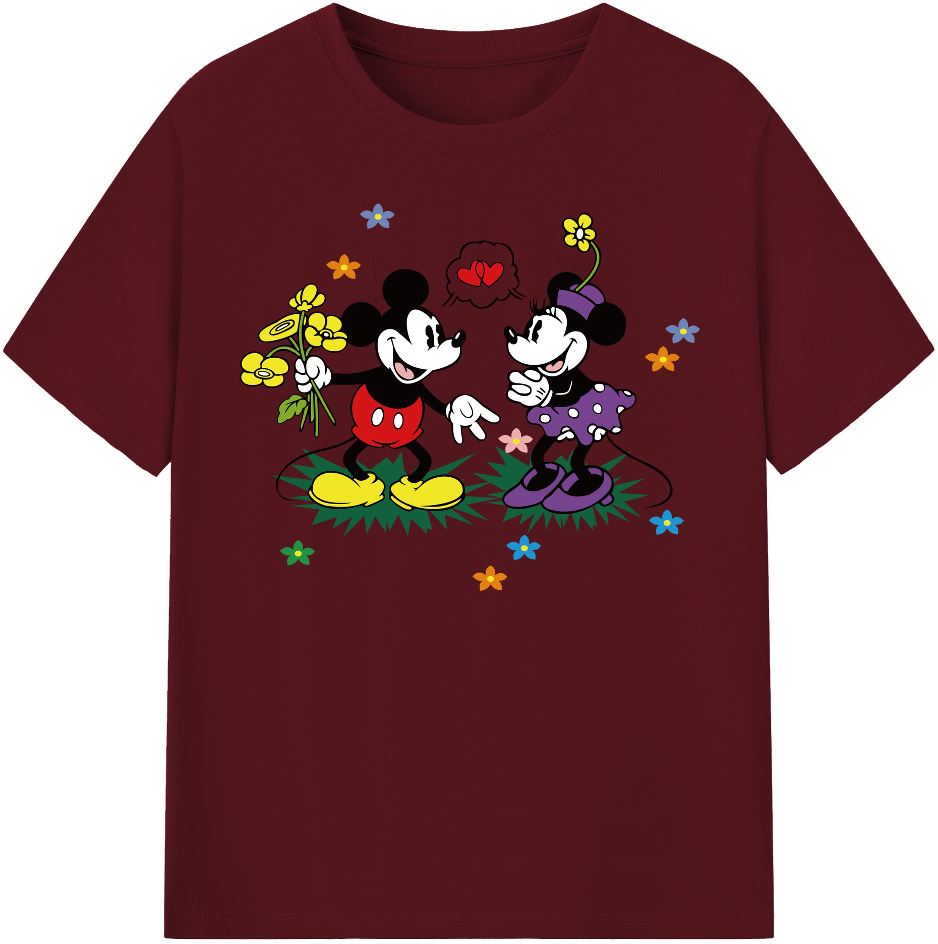 （画像用） ミッキーマウス Mickey Mouse 綿100％半袖Tシャツ（フロントプリント）